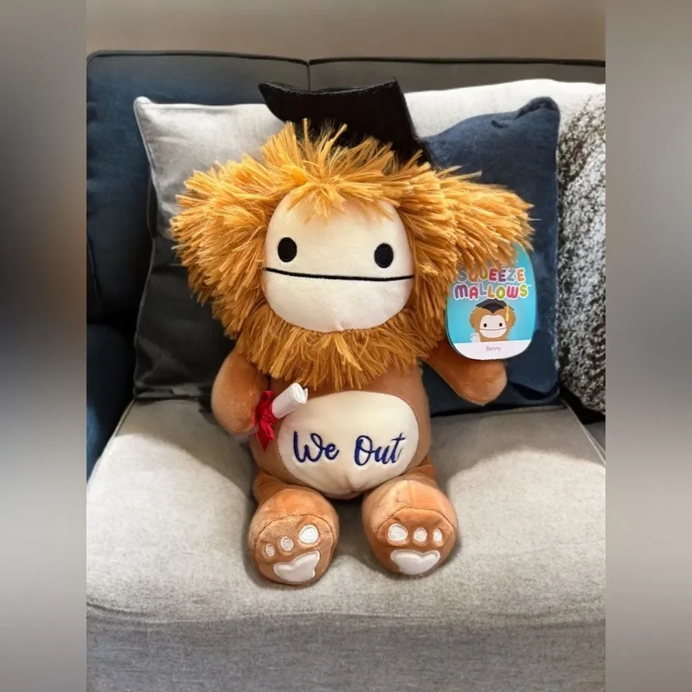 Squishmallow‎ Graduation Benny the Bigfoot Squeezemallow New with Tags Plushie